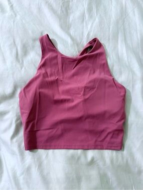 Athleta Pink Crop Tank Top with built in bra